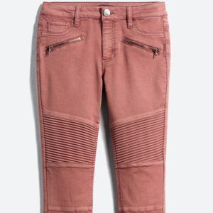 Tinsel Brian Moto Detail Skinny Pant Size 8 Pink Pants